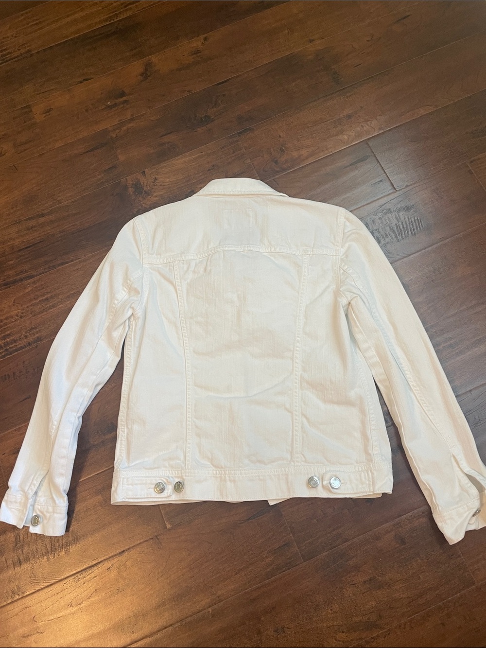 Old Navy White Denim Jacket with Silver Button - Picture 4 of 6
